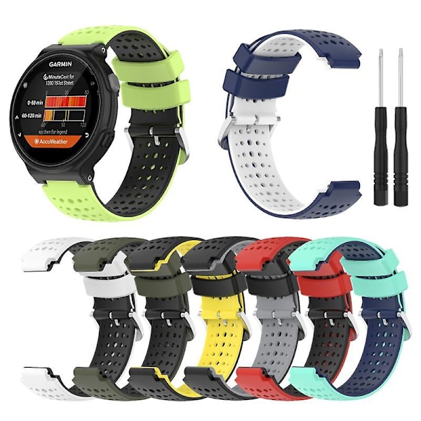 Silikonrem for Garmin Forerunner 220 230 235 620 630 735XT Armbånd Erstatningsarmbånd