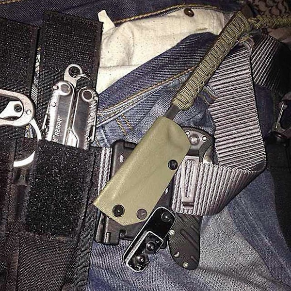Outdoor Edc Tek-lok Claw -kotelo, kiinnitys K-tuppeen ja -huotraan tarvikkeineen