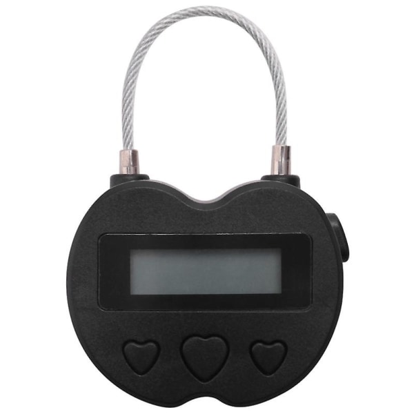 Smart Time Lock LCD Display Time Lock USB Oppladbar Midlertidig Timer Hengelås Reise Elektronisk Timer svart