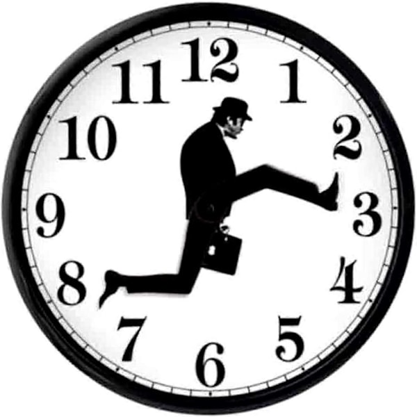 Kreative vægure, der arbejder, lydløse og uden tikken, Ministry of Silly Walks-ur, batteridrevet, rundt, kreativt urkunstværk til soveværelse, stue, C