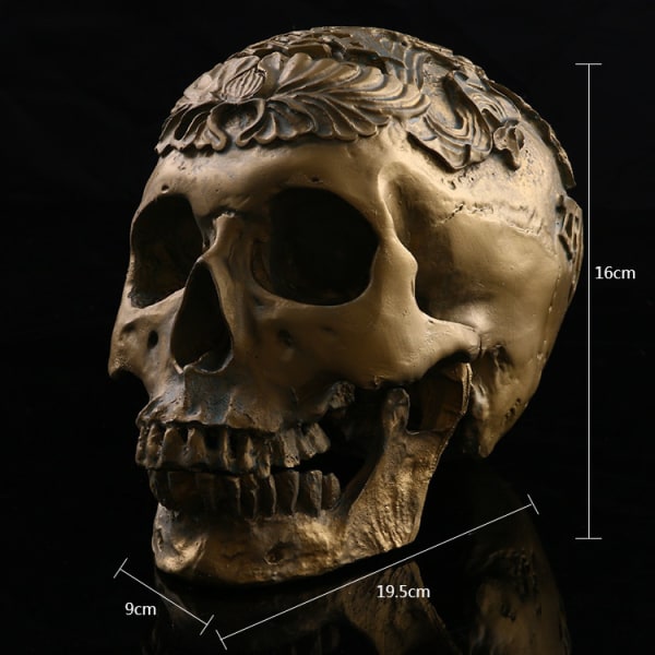 2 delar Harts Western Cowboy Skull figuriner för Halloween Bar Bordsdekoration, - 12*11*11cm