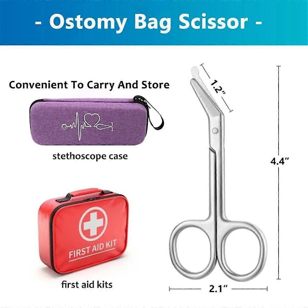 Stomipose Saks-Stomipose Klipper med Stump Rund Spids til Kolostomi Ileostomi Pleje, Rustfrit S