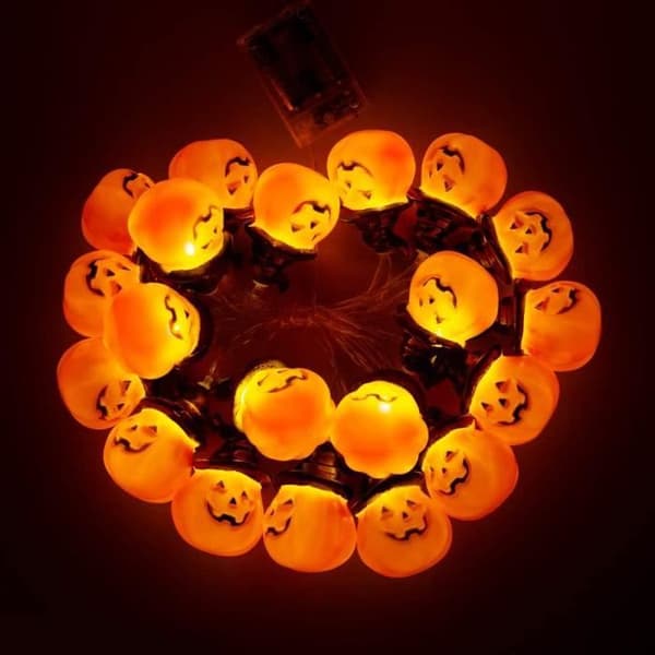 Halloween græskar lyskæde - 20 LED - 3 m - Indendørs - Batteri
