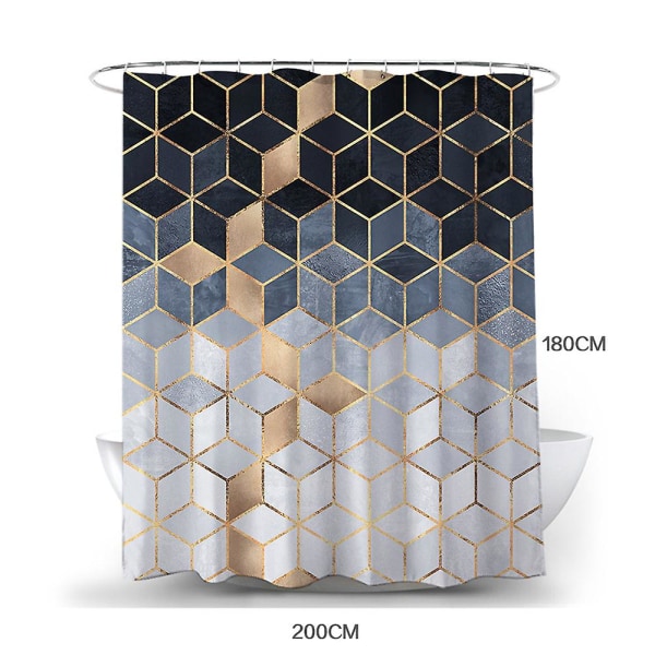 1-pack duschdraperi geometrisk minimalistisk badduk (4 180x200cm)