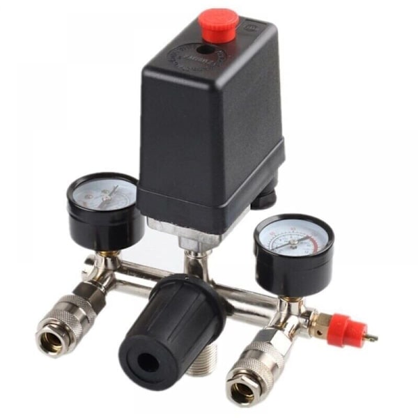 Trykregulator med trykafbryder til kompressor. Trykafbryder med 2 displays - Filter og kompressorregulator
