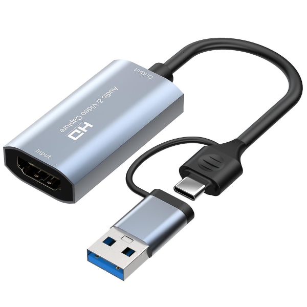 Videokort för videoinspelning 4k Hd Hdmi till typ C Usb videokonverteradapter