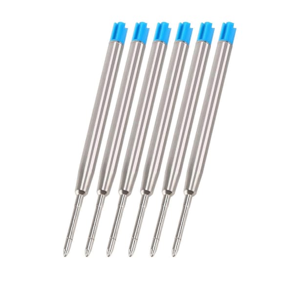 6 kulepennrefiller 10 cm blå stor refill refiller