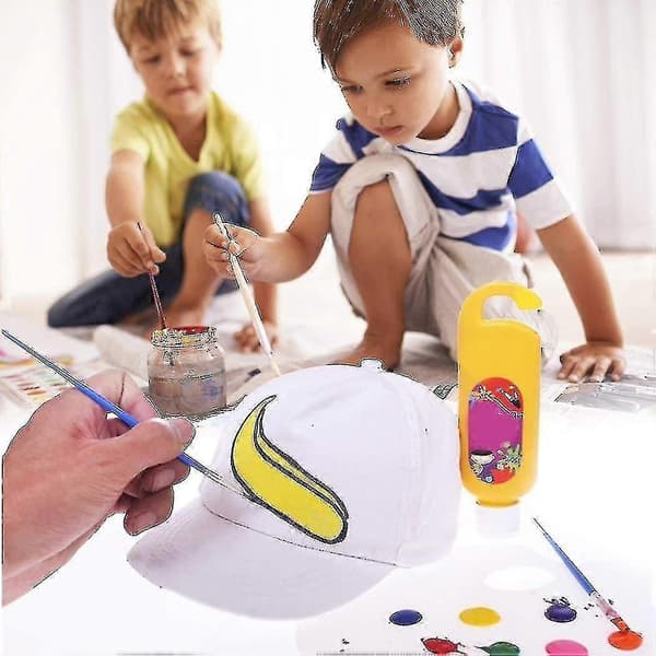 10-pakning hvite baseballcaps for barn for DIY-kunstmaleri