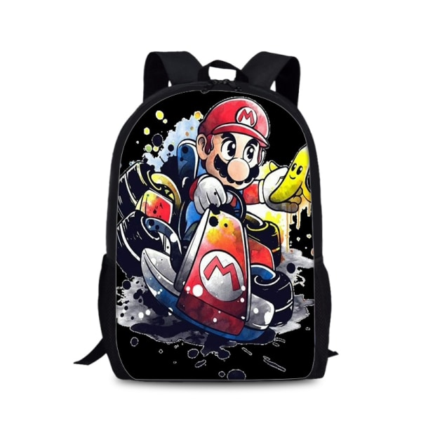 Sarjakuvareppu Kevyt vedenpitävä koululaukku lahja 17 tuuman sarjakuva kannettavan tietokoneen reppu (Mario)