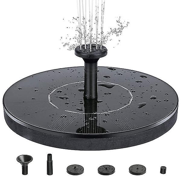 Vattenfontän solcellsdriven 16 cm Svart