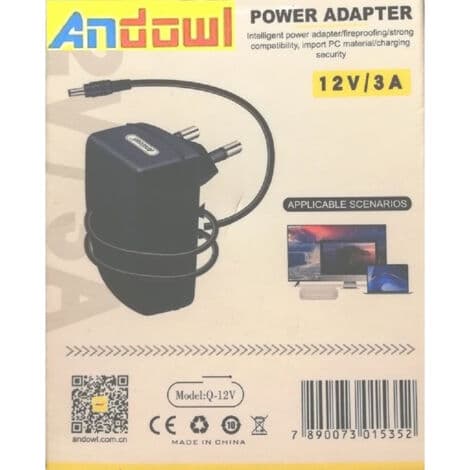 Universaali stabiloitu AC/DC-virtalähde 12V 3A Q-12v