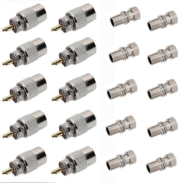 10-pack PL259 lödkontakt med reducer för RG8, RG-213 koaxialkabel