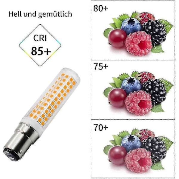 2-pack B15d LED-lampor Ersätter 75w 90w 80w Varmvit 3000k 220v 230v 890lm 7w Vägglampa För L