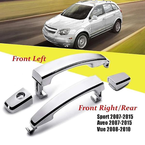 2x Front Venstre Med Nøkkelhull Front Høyre/Bak Chrome Abs Dør Ytre Håndtak Deksel For Captiva Sport/a