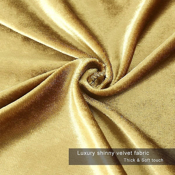 2-pak guld velour pudebetræk, 18x18 puder