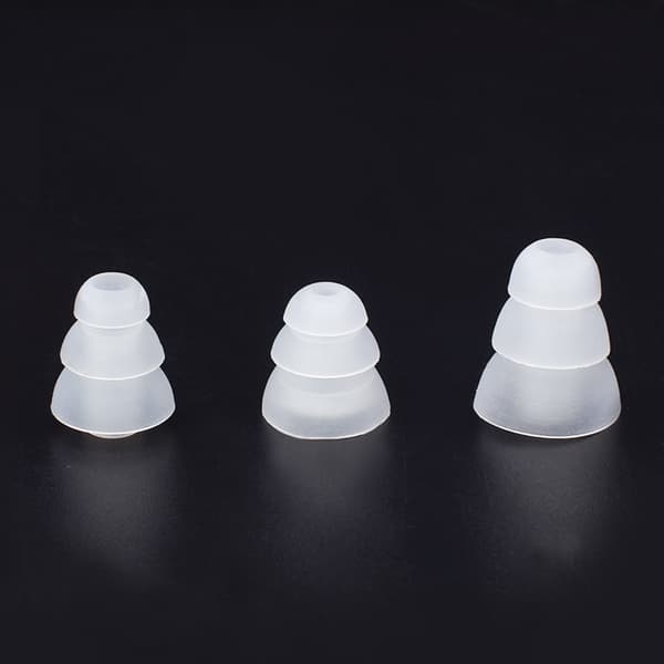 Silicone Earplugs for 4-4.5 mm, 3 Sizes Transparent