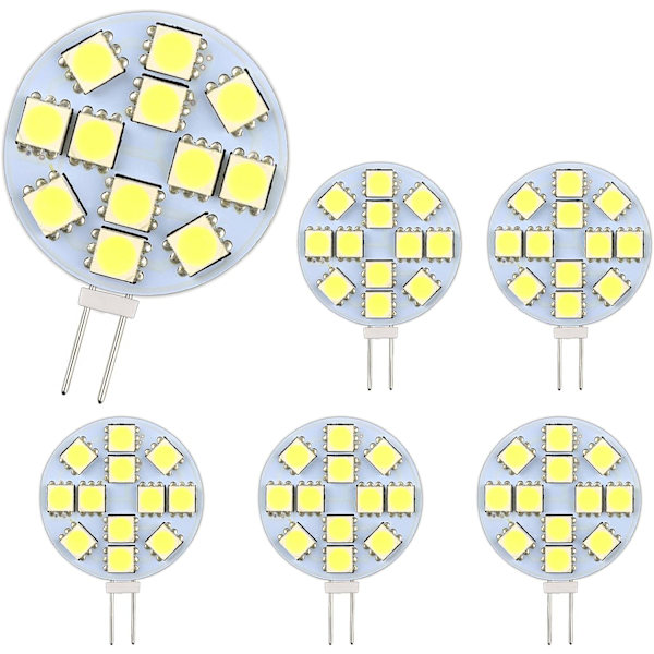 2W G4 LED-pære, AC/DC12V, varm hvid, 20w halogen, 6 stk. YIY