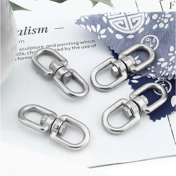 M6 Dobbelt Ende Svingbare Ringe, 304 Rustfrit Stål Svingbare Ringe (Pakke med 5)