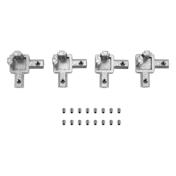 4st 2020 Serie 3-vägs Ändhörnfäste Kontakt för Europeisk Standard 6mm T-spår 20 x 20mm Alumin