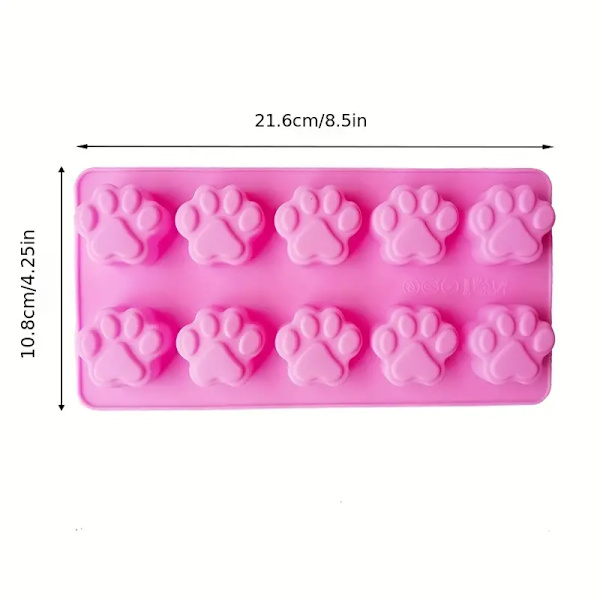 1. 3D silikoneform, 10 hulrum katteklo fondantform til DIY budding chokolade krystal slikform rosa