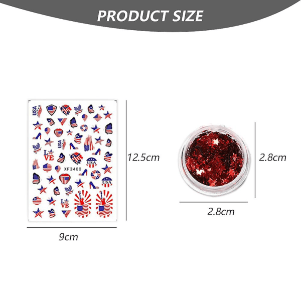 4th Of July Nail Stickers Flag Nail Self Adhesive Independence Day Patriotic Nail Stickers Decal And Nail Glitter Star Sequin Flakes For Manicure Deco