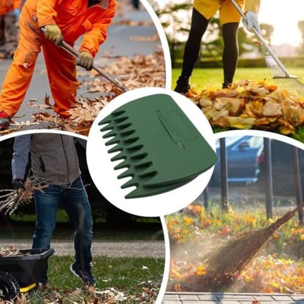 Løvrive. Løvopsamler. Håndrive. Ergonomisk haveredskab. Haveredskab til efteråret. Udendørs. Pool. Plæne. Blomster