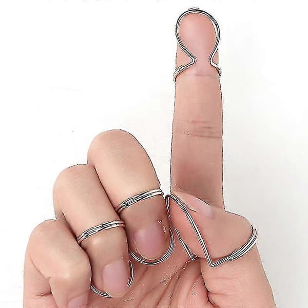 8 stk. Guitar Finger Pick Sæt - Rustfrit Stål