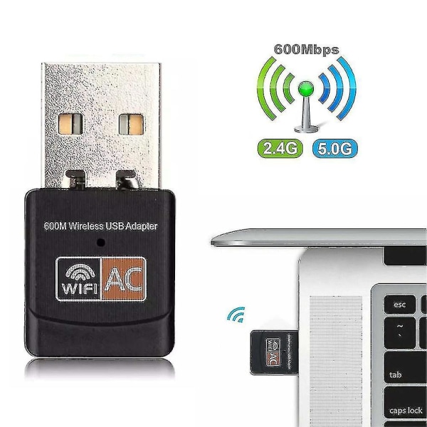 Trådlös 600 Mbps Dual Band Nätverksadapter USB 3.0 Wifi Adapter 2.4ghz/5.8ghz