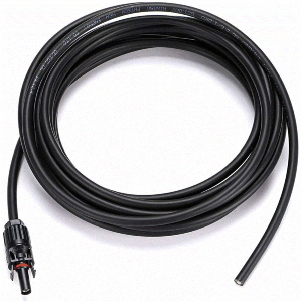 2 x PV skjøteledninger, pv1 - f 6.0mm², 4M/kabel, mc4-kontakt IP67, 14awg (svart + rød),