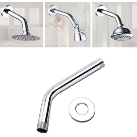Rundt dusjhode-arm i kromstål med rosett 18cm 59498
