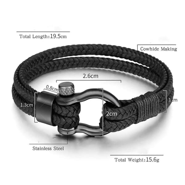 Flätat armband - Svart