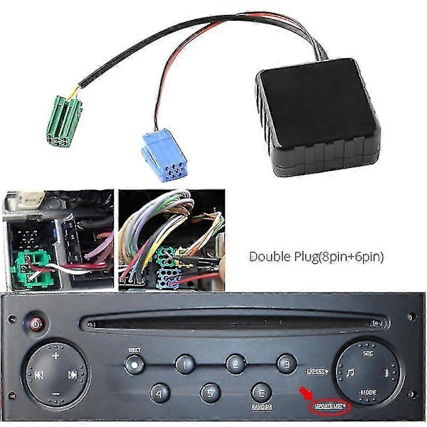 2024 Bil Bluetooth Audio Adapter Grensesnitt Mini Iso 6pin&8pin For Renault 2005-2011 Modeller Stereo Cd Host