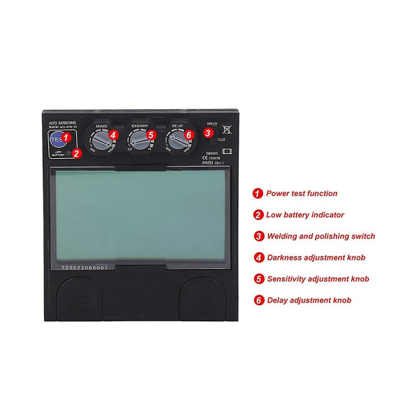 Svejseobjektiv Sol Automatisk Lcd Dæmpning Svejsehjelm Filter Briller Svejseobjektiv Panel Udskiftningsfilter