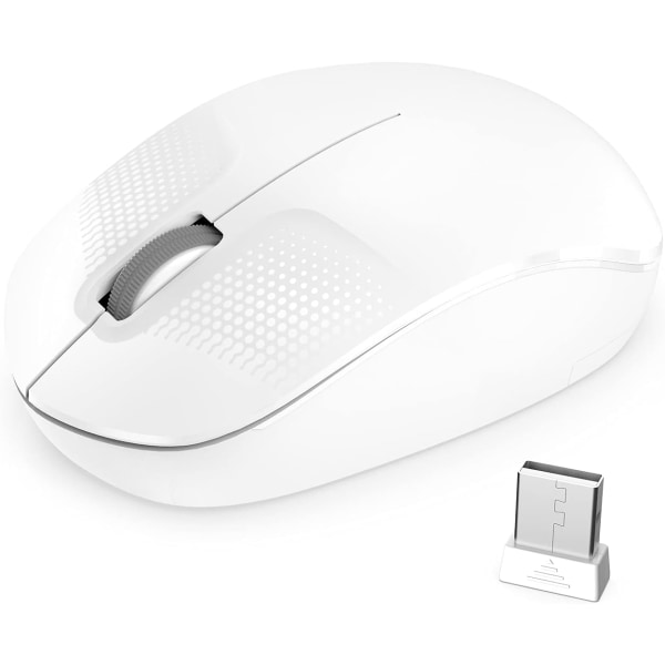 Smal trådlös mus, 2,4G tyst bärbar datormus med nanomottagare, (roséguld)