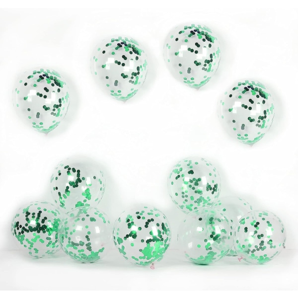 Konfetti balloner 30 pakke 12" latex festballoner (grøn)