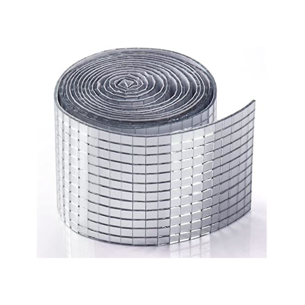 4320 stk sølv selvklebende mosaikkspeilfliser for håndverk, for discoball-klistremerker håndverk, hjemmedekorasjon (5x5 mm, sølv)
