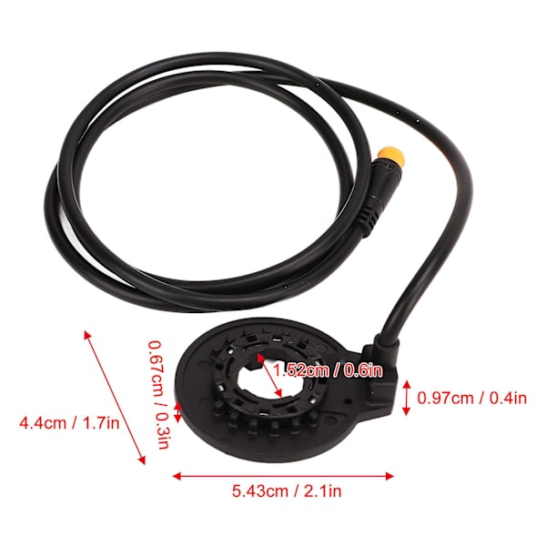 36V/48V Anti-Slip Sensitiv Elektrisk Cykel Pedal Assist Sensor med Vandtæt Dual Hall Sensor Interface