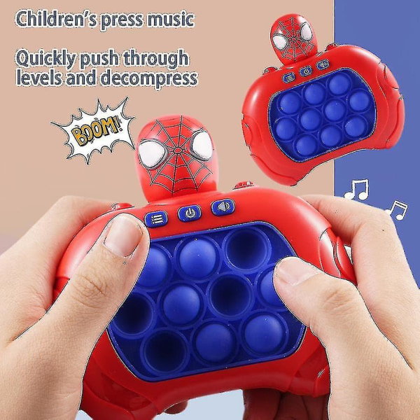 Spiderman Spelmaskin med ljudljus, Fidget Toy, Figet, Stress Relief, Pop-it Brain Training Toy