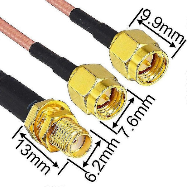 Wifi Antenn Koaxialkabel Sma Hona Till Y-typ 2xsma Hane Rak Splitter Kombinerare Förlängning Pig P20250110770
