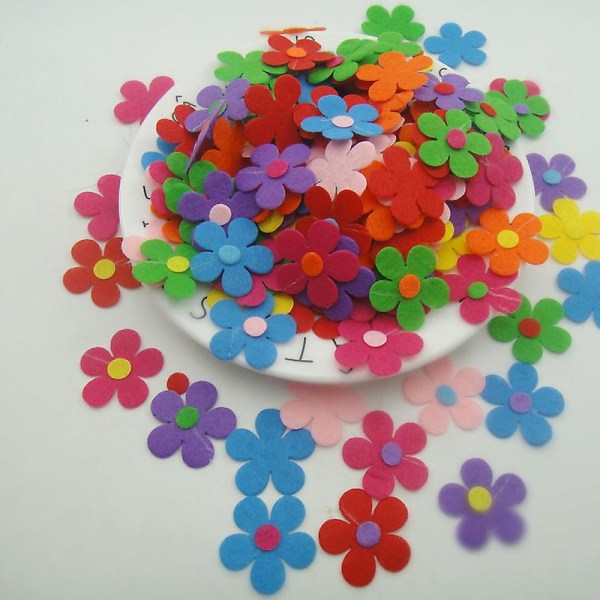 Zk-filt blomsterstoff Blomsterdekor gjør-det-selv-håndverk, assorterte farger (100)