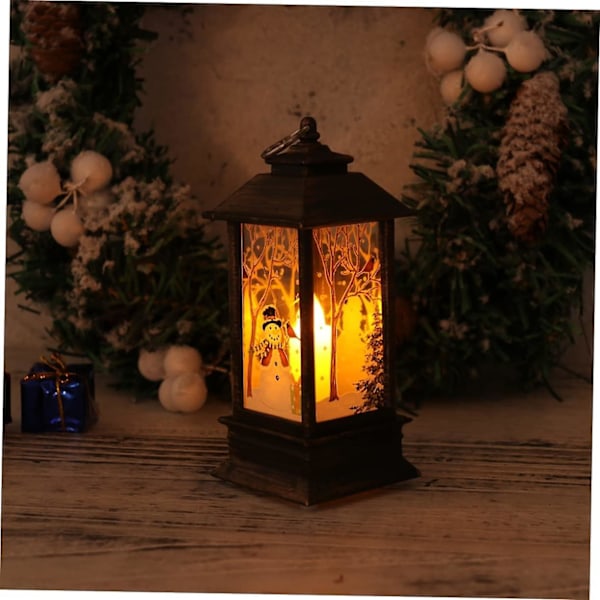 Bordlampe LED Lys Vann Glitrende Lanterne Opplyst Juledekorasjon Lanterne LED Nattelys LED Lanterner Glødende Dekorasjoner LED Opplyst Lanterne LED