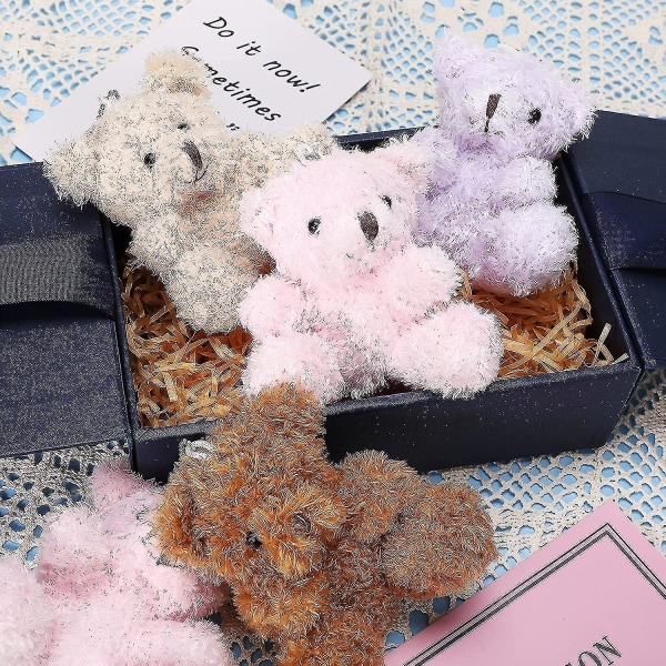 6 stk Mini Teddybjørn Liten Bjørn Bulk 4 Tommers Utstoppede Dyr Leker Små Myke Bjørnedukke Teddybjørn Brun Aprikos Til Babyshower Bursdag Graduering