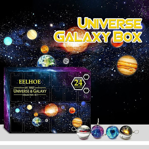 24 Dages Julekalender Kosmisk Planet Blind Box Nedtælling Julegave Legetøj Blind Box