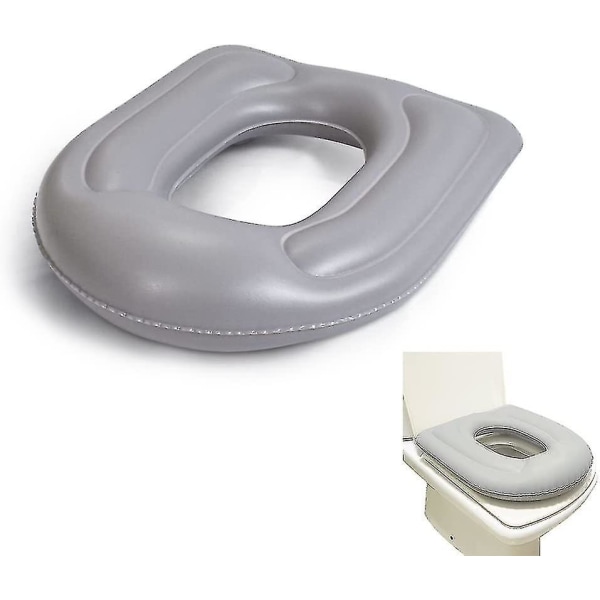 Toalettsitsdyna, uppblåsbar toaletthjälpskudde med sugkoppar Passar förlängd standardtoalettsits, badrum