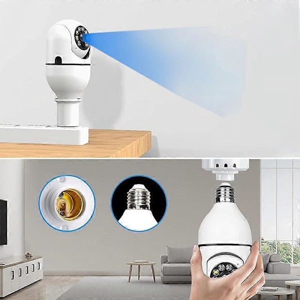 360° Panorama Pære Kamera 1080P Natte Syn Tovejs Lyd Smart Bevægelsesdetektering Kamera