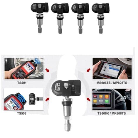 MX Programmering TPMS-sensor Däcktrycksövervakning 315MHz 433MHz 2-i-1 Universal Reparationsverktyg Silver