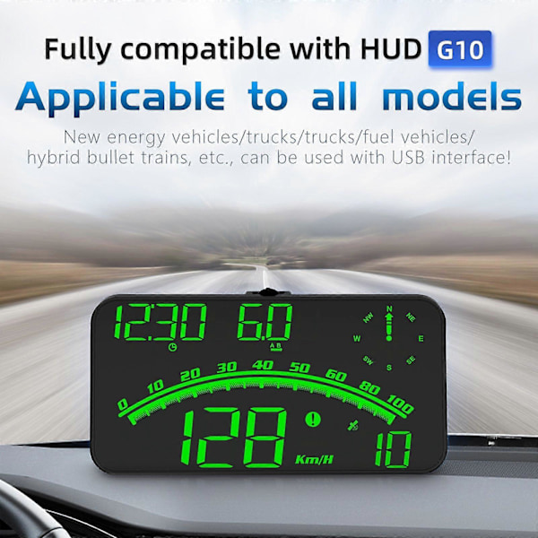 G10 Auto Hud Display Bilprosjektor Alarm Opp Display Speedometer Vindusskjerm Elektronisk Tilbehør