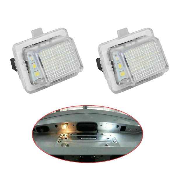 2 stk. Bilnummerlys til W204/w212/w216/w221/w207 18 LED Hvite Bakre Skiltlys