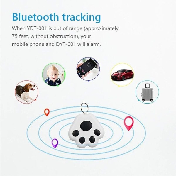 GPS-spårare, GPS-minispårningslokalisering, bärbar Bluetooth intelligent anti-förlust trådlös enhetssökare Barnbagageväska husdjurset-svart
