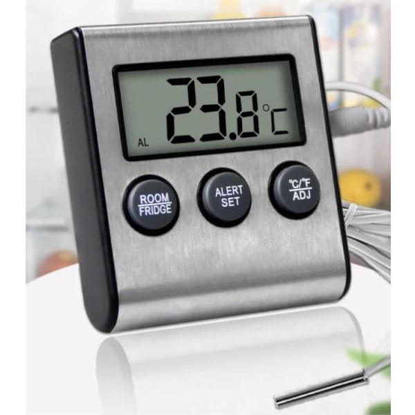 Kjøleskapstermometer Kjøleskapstemperatur sanntidsovervåking alarm-svart
